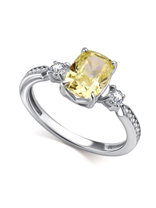 Кольцо (925) бриллианит цветной, фианит