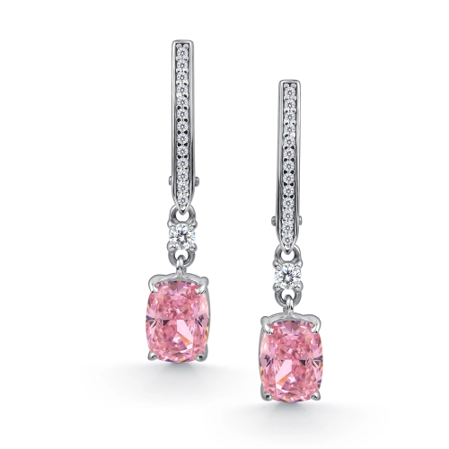 Серьги (925) бриллианит цветной, фианит