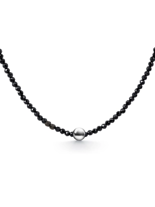 Колье (925) шпинель черный