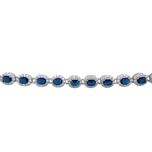 Браслет из серебра 925 пробы с цветным фианитом