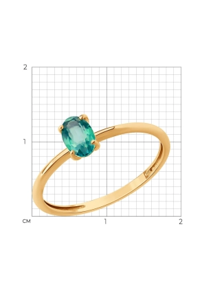 Кольцо (585) топаз зеленый