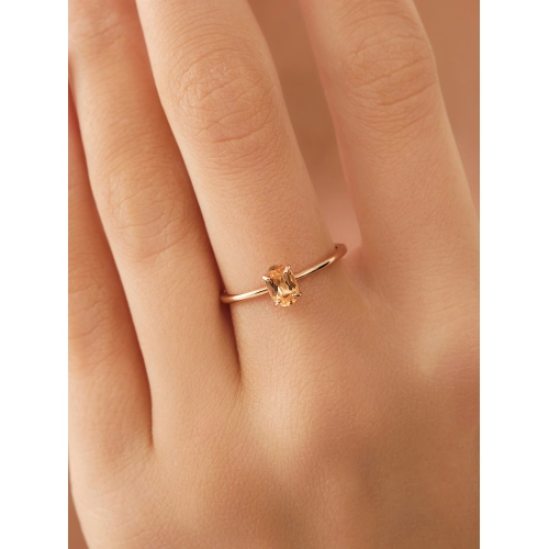 Кольцо (585) топаз желтый