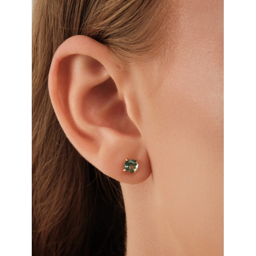 Пусеты (585) топаз зеленый