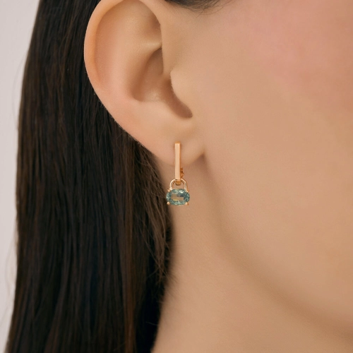 Серьги (585) топаз зеленый