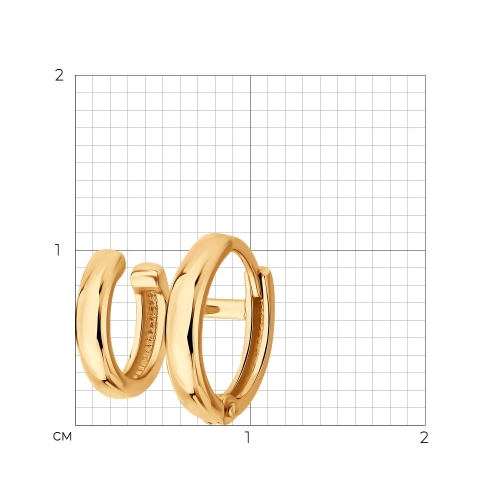 Моносерьга конго из золота 585 пробы