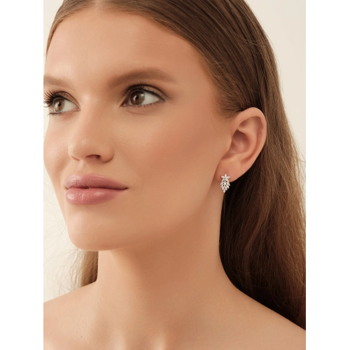 Серьги из серебра 925 пробы с фианитами