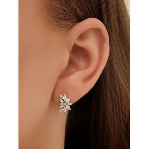 Серьги из серебра 925 пробы с фианитами