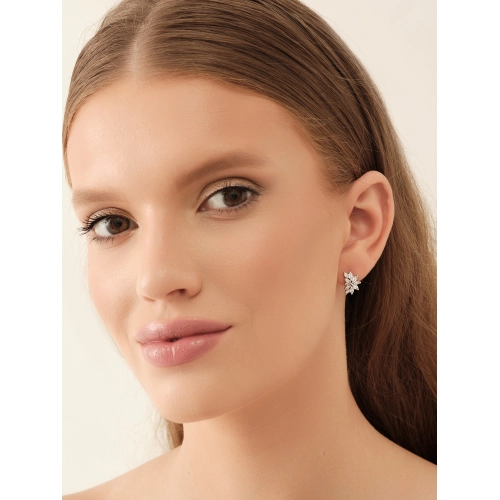 Серьги из серебра 925 пробы с фианитами