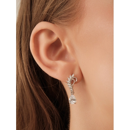 Серьги из серебра 925 пробы с фианитами