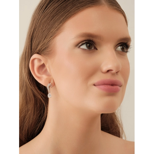 Серьги из серебра 925 пробы с фианитами