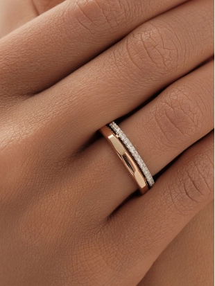 Обручальное кольцо из золота 585 пробы с бриллиантами