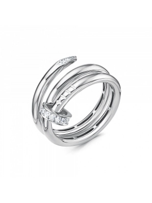 Кольцо из серебра 925 пробы с фианитами