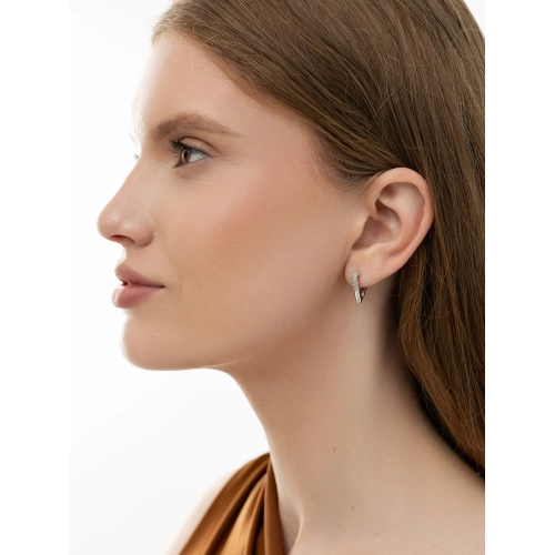 Серьги из серебра 925 пробы с фианитами