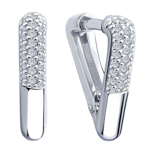 Серьги из серебра 925 пробы с фианитами