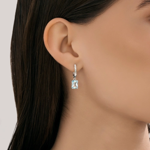 Серьги из серебра 925 пробы с топазами