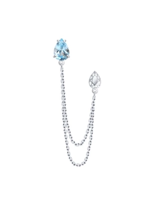 Брошь из серебра 925 пробы с топазами