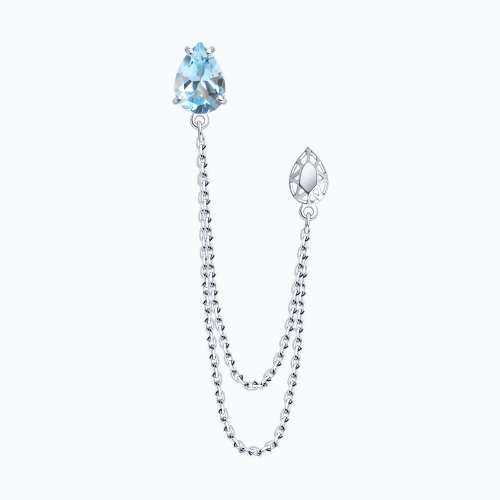 Брошь из серебра 925 пробы с топазами