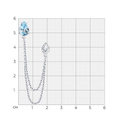 Брошь из серебра 925 пробы с топазами