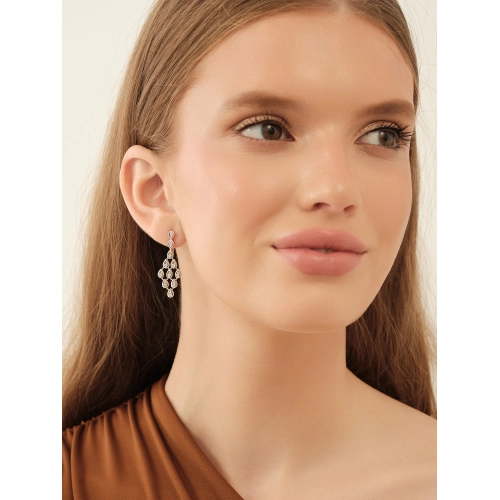 Серьги из белого золота 585 пробы с бриллиантами