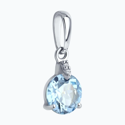 Подвеска из серебра 925 пробы с топазами и фианитами