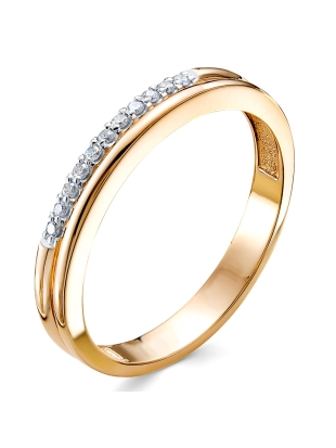 Обручальное кольцо из золота 585 пробы с бриллиантами