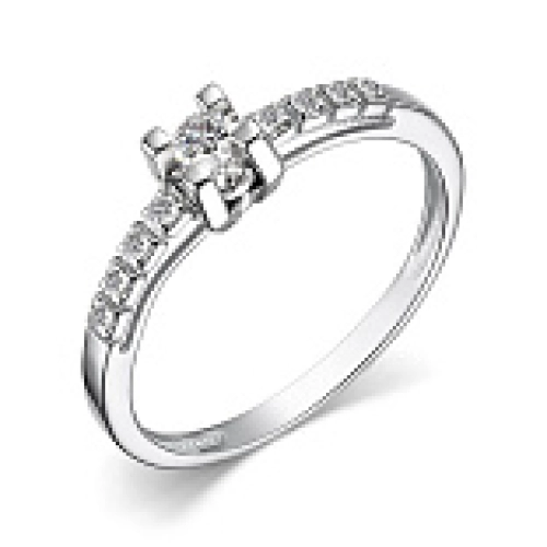 Кольцо из белого золота 585 пробы с бриллиантами