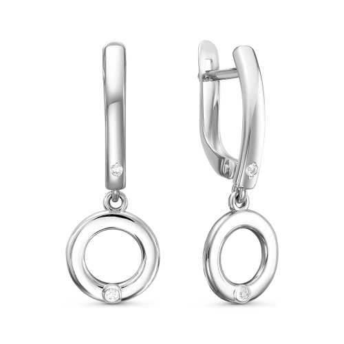 Серьги из серебра 925 пробы с фианитами