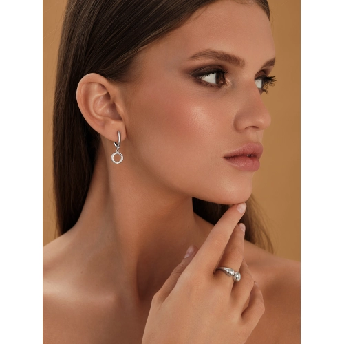 Серьги из серебра 925 пробы с фианитами