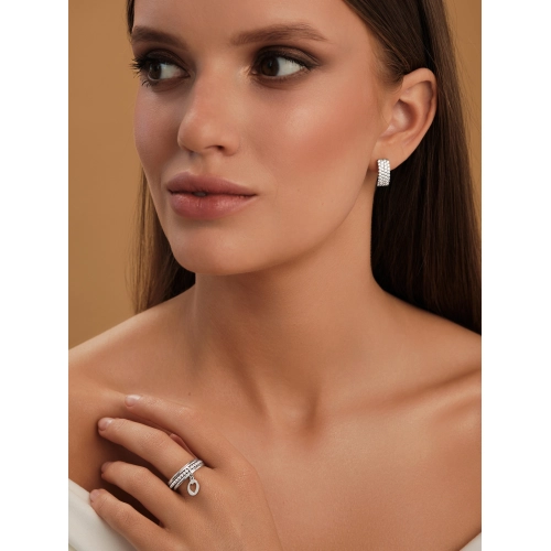 Серьги из серебра 925 пробы с фианитами