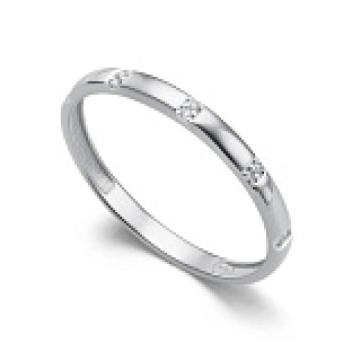 Обручальное кольцо из белого золота 585 пробы с бриллиантами