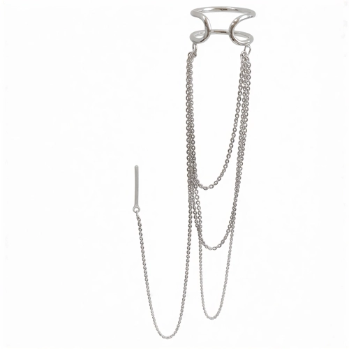 Моносерьга кафф из серебра 925 пробы