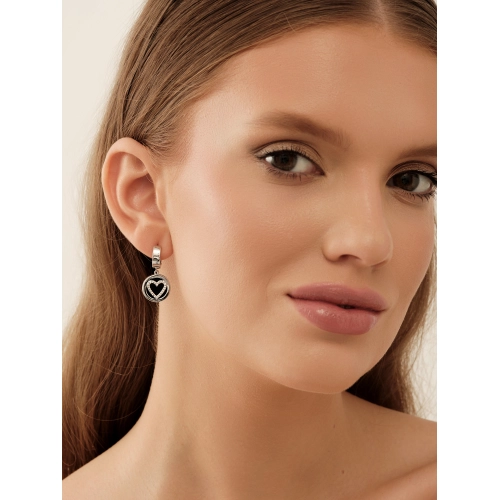 Серьги из серебра 925 пробы с цветными фианитами