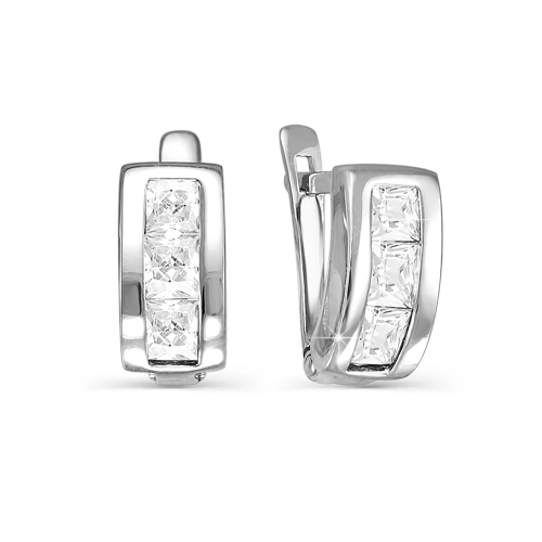 Серьги из серебра 925 пробы с фианитами
