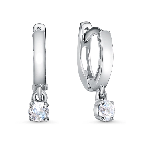 Серьги из серебра 925 пробы с фианитами