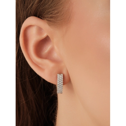 Серьги из серебра 925 пробы с фианитами