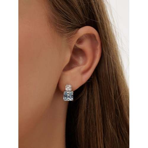 Серьги из серебра 925 пробы с цветными цирконами