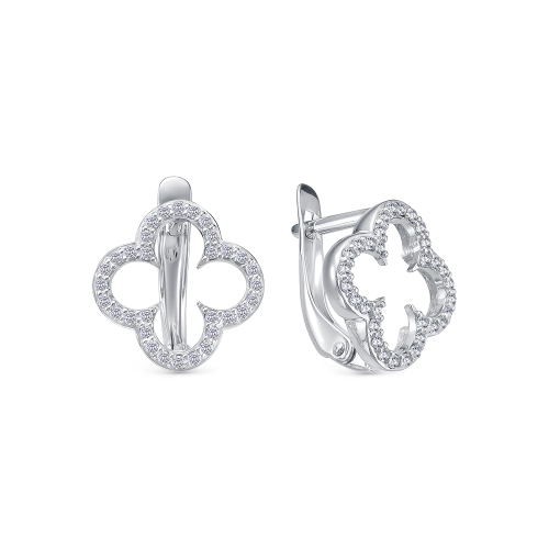 Серьги из серебра 925 пробы с фианитами