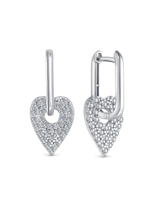 Серьги из серебра 925 пробы с фианитами