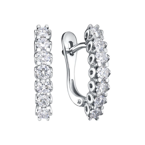 Серьги из белого золота 585 пробы с бриллиантами