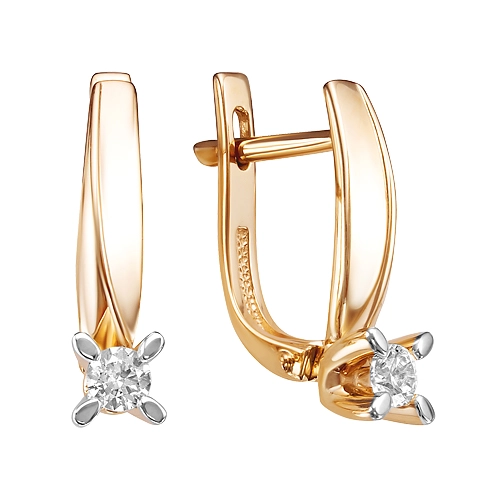 Серьги из золота 585 пробы с бриллиантами