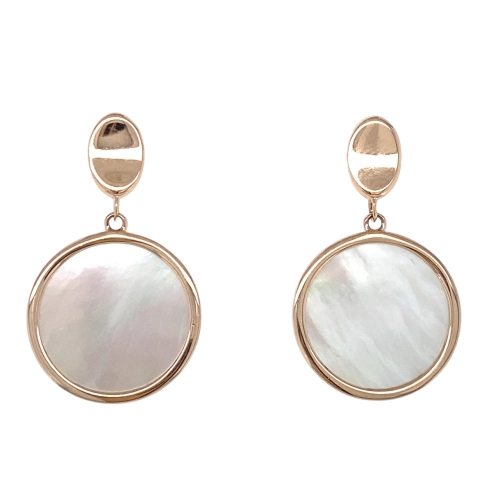 Серьги пусеты из золота 585 пробы с перламутром