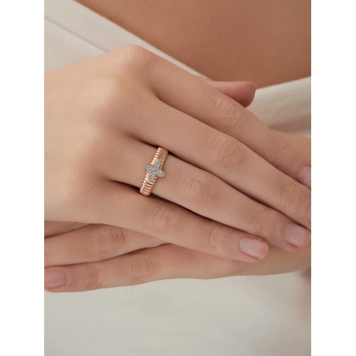 Кольцо из золота 585 пробы с фианитами