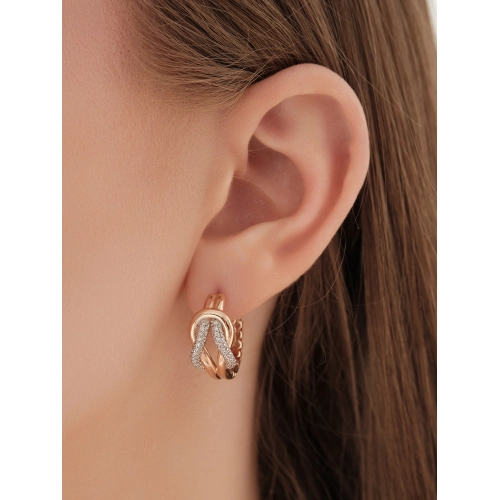 Серьги из золота 585 пробы с фианитами