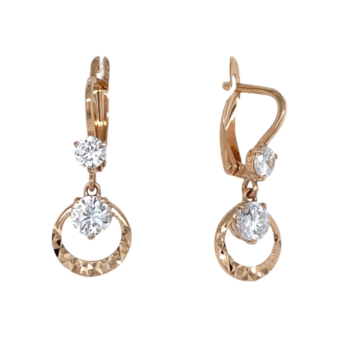 Серьги из золота 585 пробы с фианитами