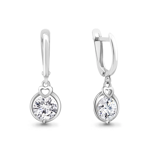 Серьги из серебра 925 пробы с фианитами