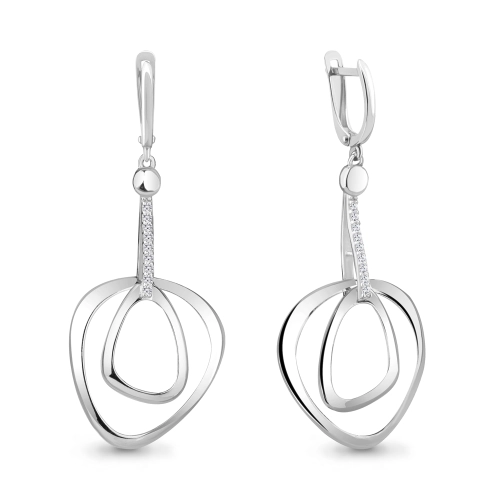 Серьги из серебра 925 пробы с фианитами
