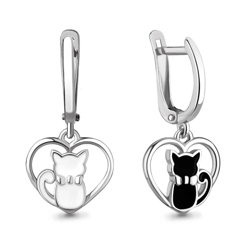 Серьги из серебра 925 пробы с эмалью