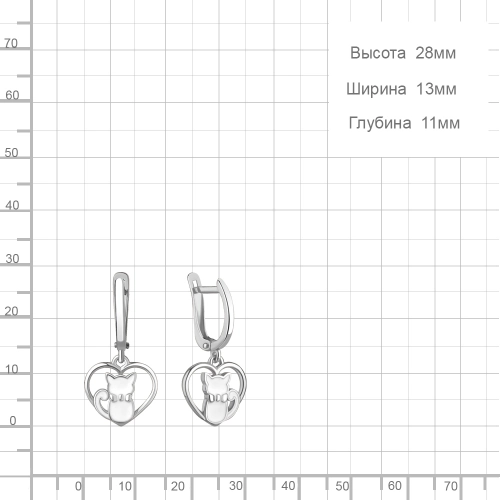 Серьги из серебра 925 пробы с эмалью