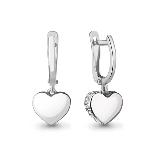 Серьги из серебра 925 пробы с фианитами