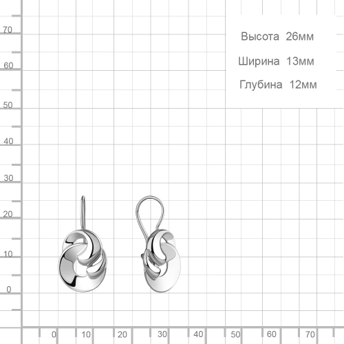 Серьги петельки из серебра 925 пробы